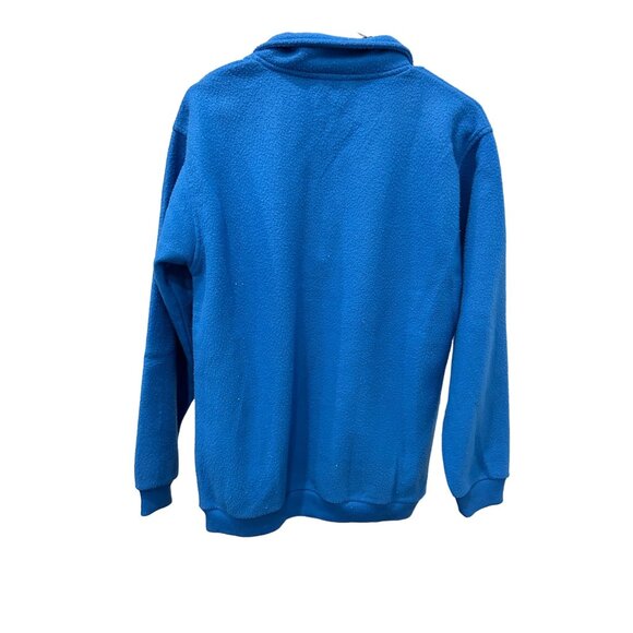 Fox Royal Blue Fleece Pullover Quarter Zip Collar Size S - Picture 2 of 9